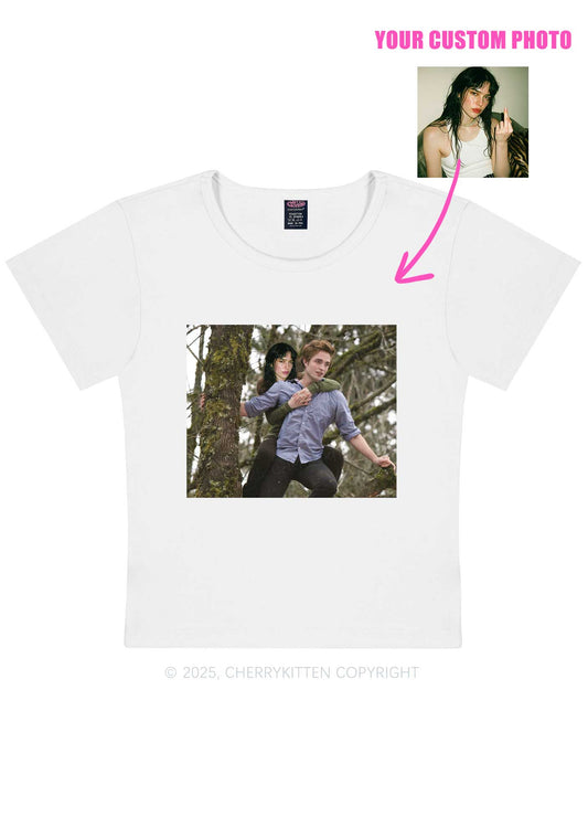 Custom Face Y2K Baby Tee Cherrykitten