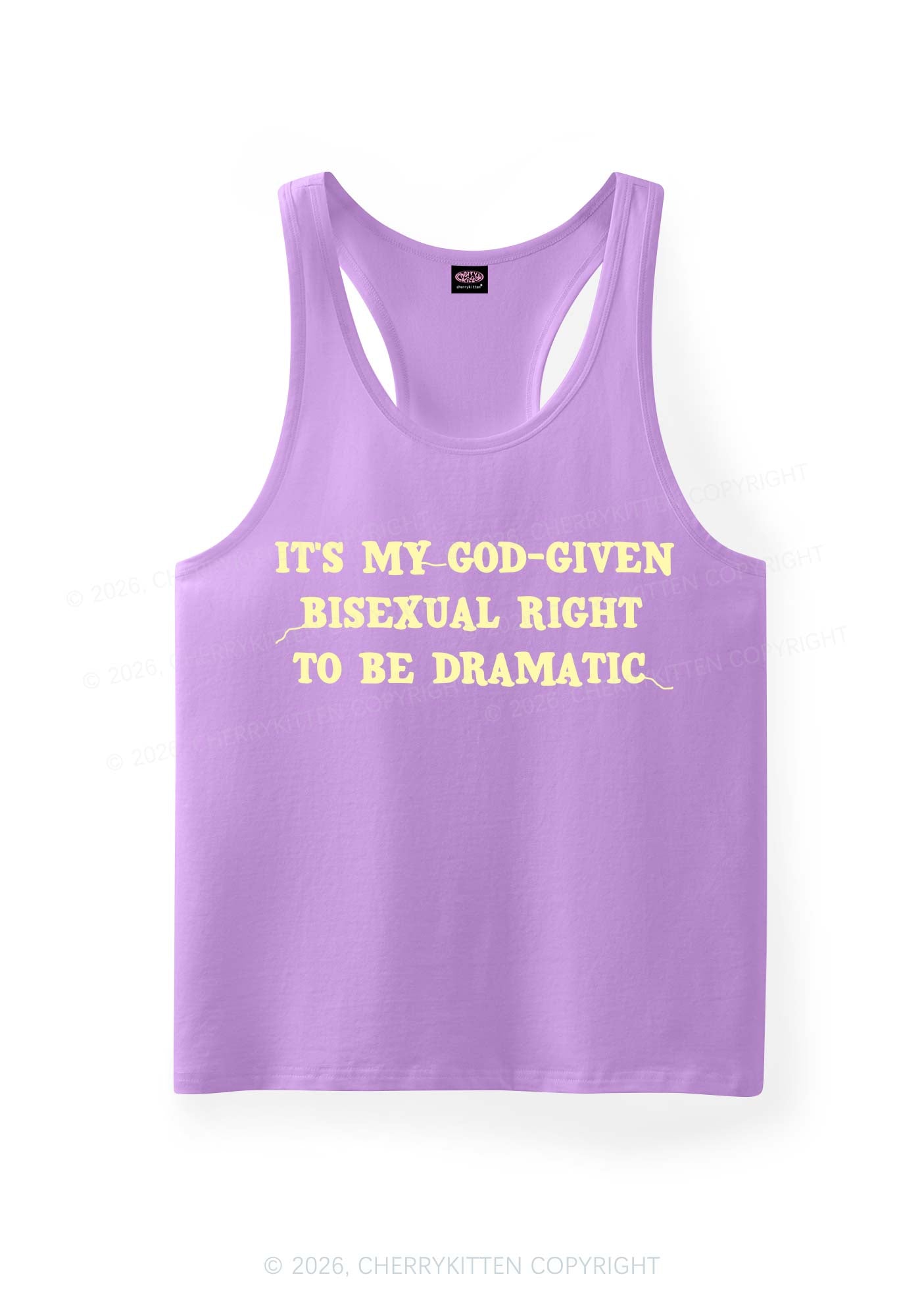 God Given Bisexual Right Pride Y2K Men Racerback Tank Top Cherrykitten