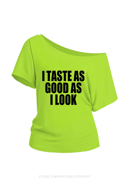Taste Good Y2K Off Shoulder Tee Cherrykitten