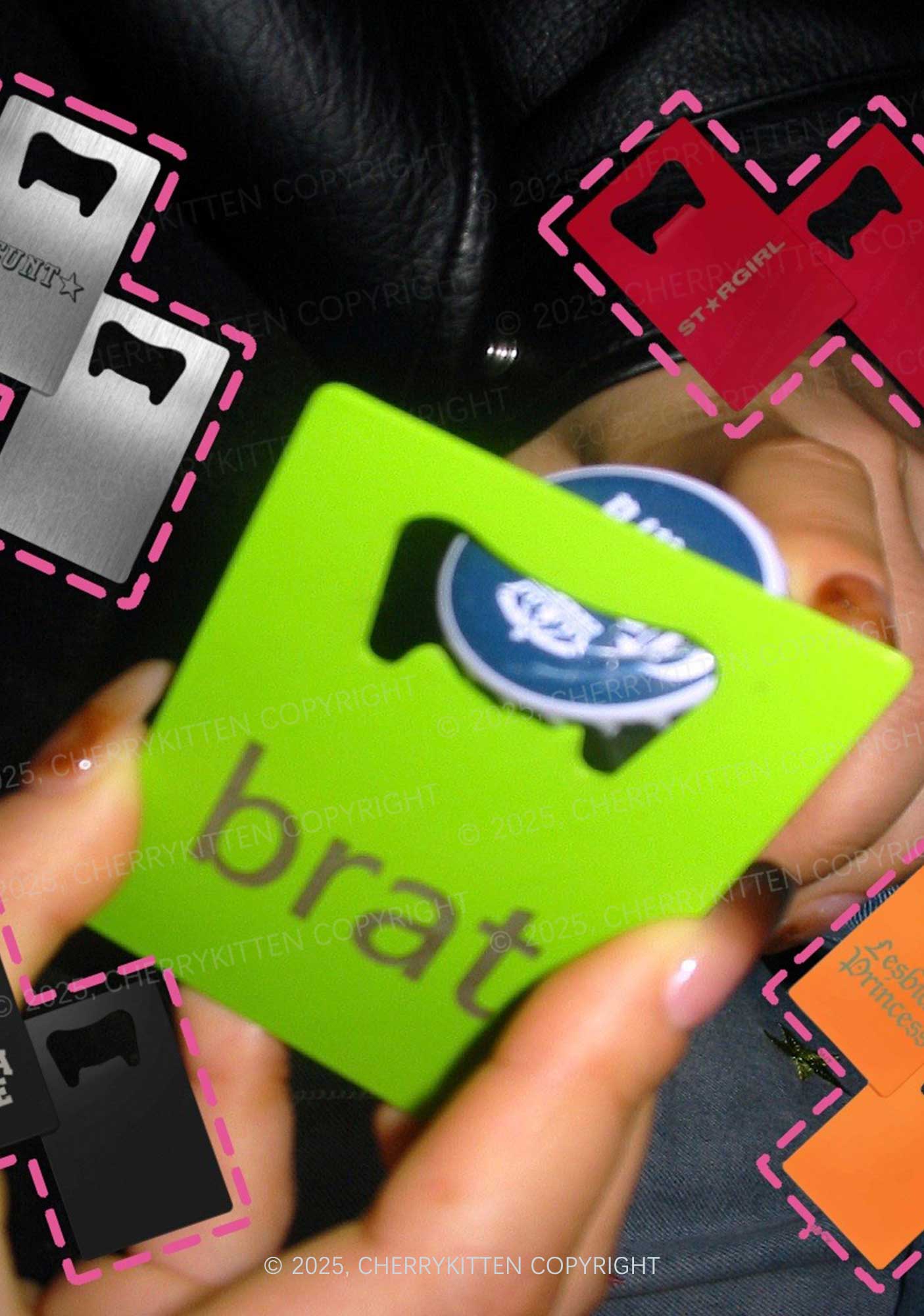 Green Brat Y2K Credit Card Bottle Openers Cherrykitten