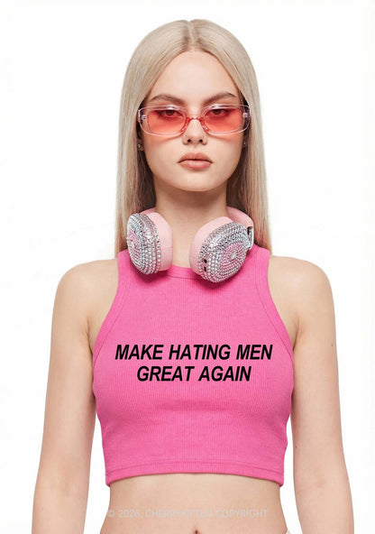 Make Hating Men Great Again Y2K Crop Tank Top Cherrykitten
