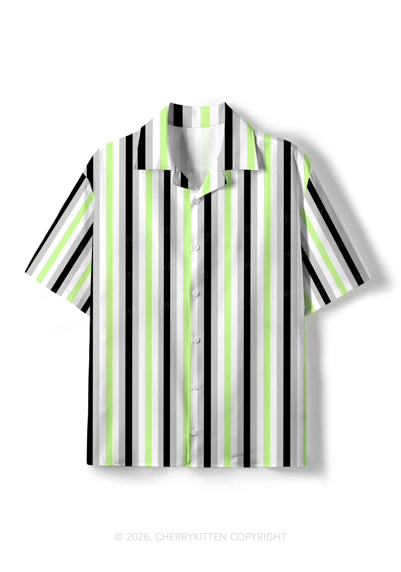 Agender Flag Pride Y2K Print Hawaiian Shirt Cherrykitten