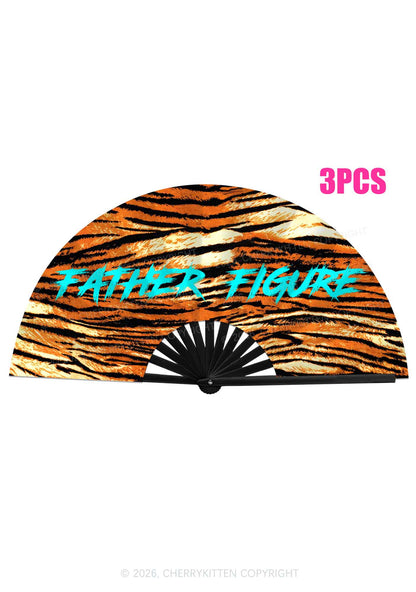 Father Figure Tiger Stripe Y2K Rave Hand Fan Cherrykitten