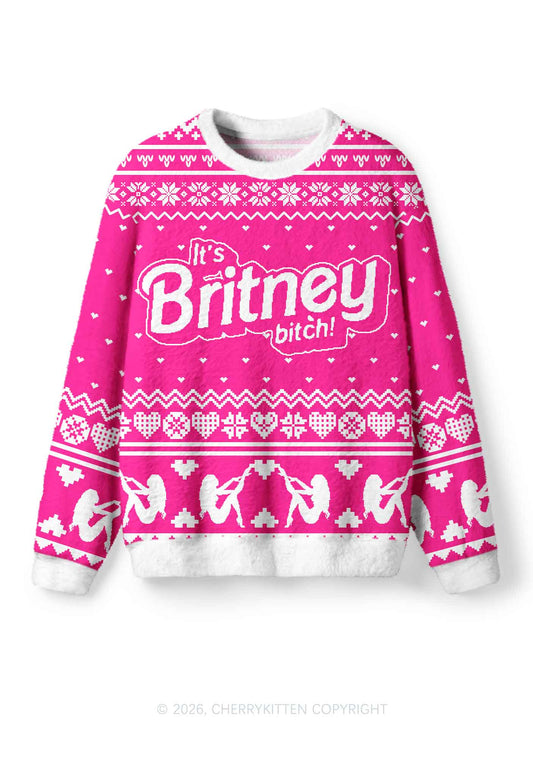 Its Britney Bixch Y2K Christmas Knit Sweatshirt Cherrykitten