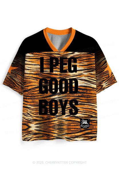 I Peg Good Boys Tiger Stripe Y2K Sport Jersey Shirts Cherrykitten