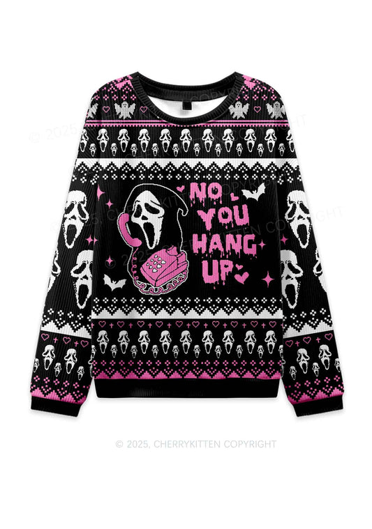 Halloween No You Hang Up Y2K Christmas Knit Sweatshirt Cherrykitten