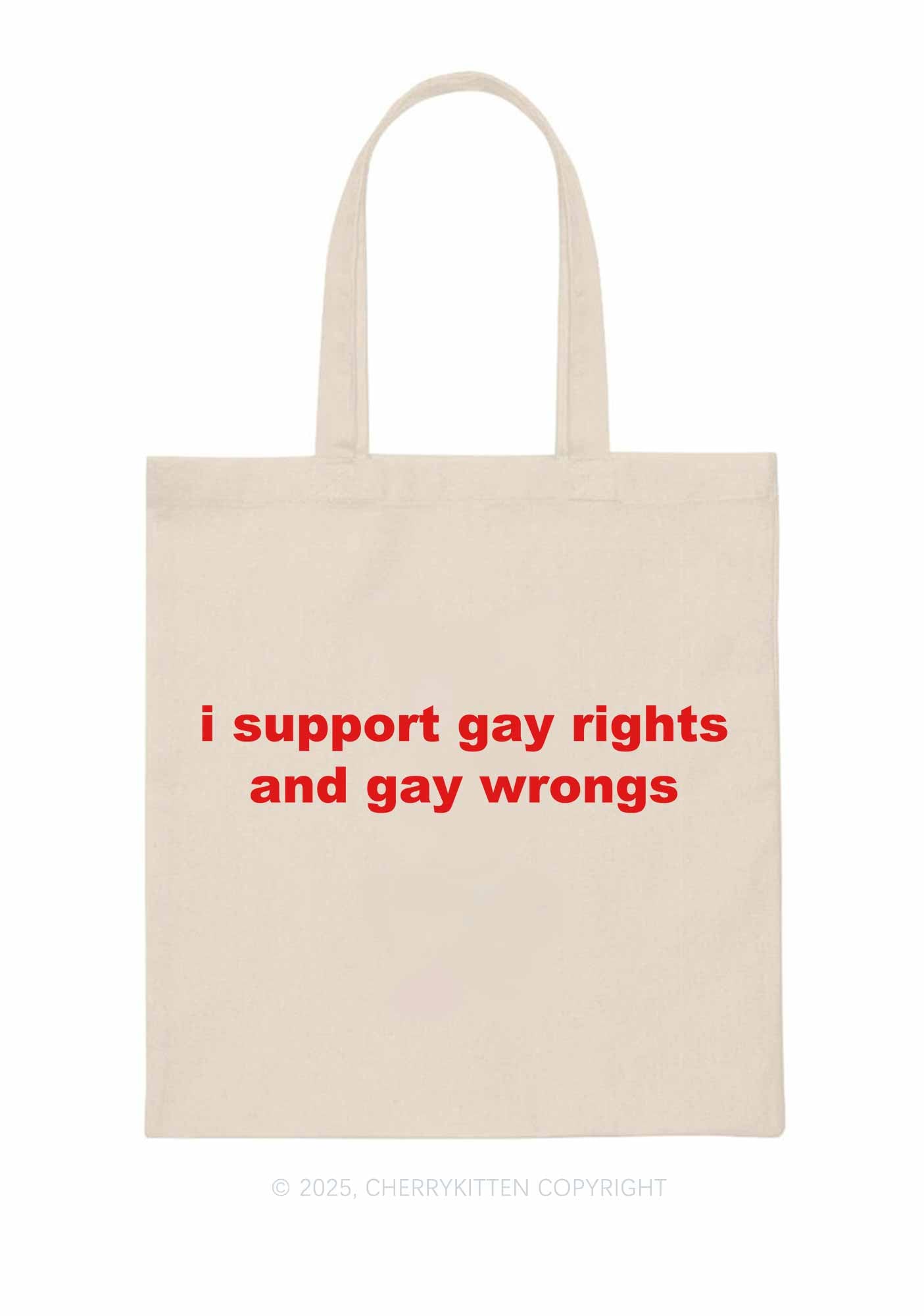 Support Gay Rights Pride Y2K Canvas Tote Bag Cherrykitten