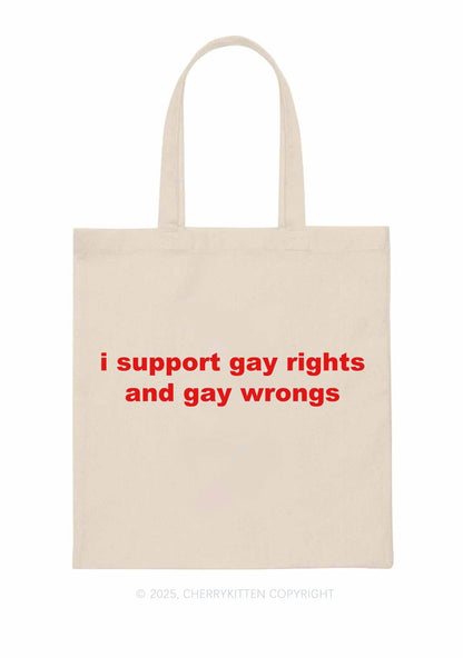 Support Gay Rights Pride Y2K Canvas Tote Bag Cherrykitten