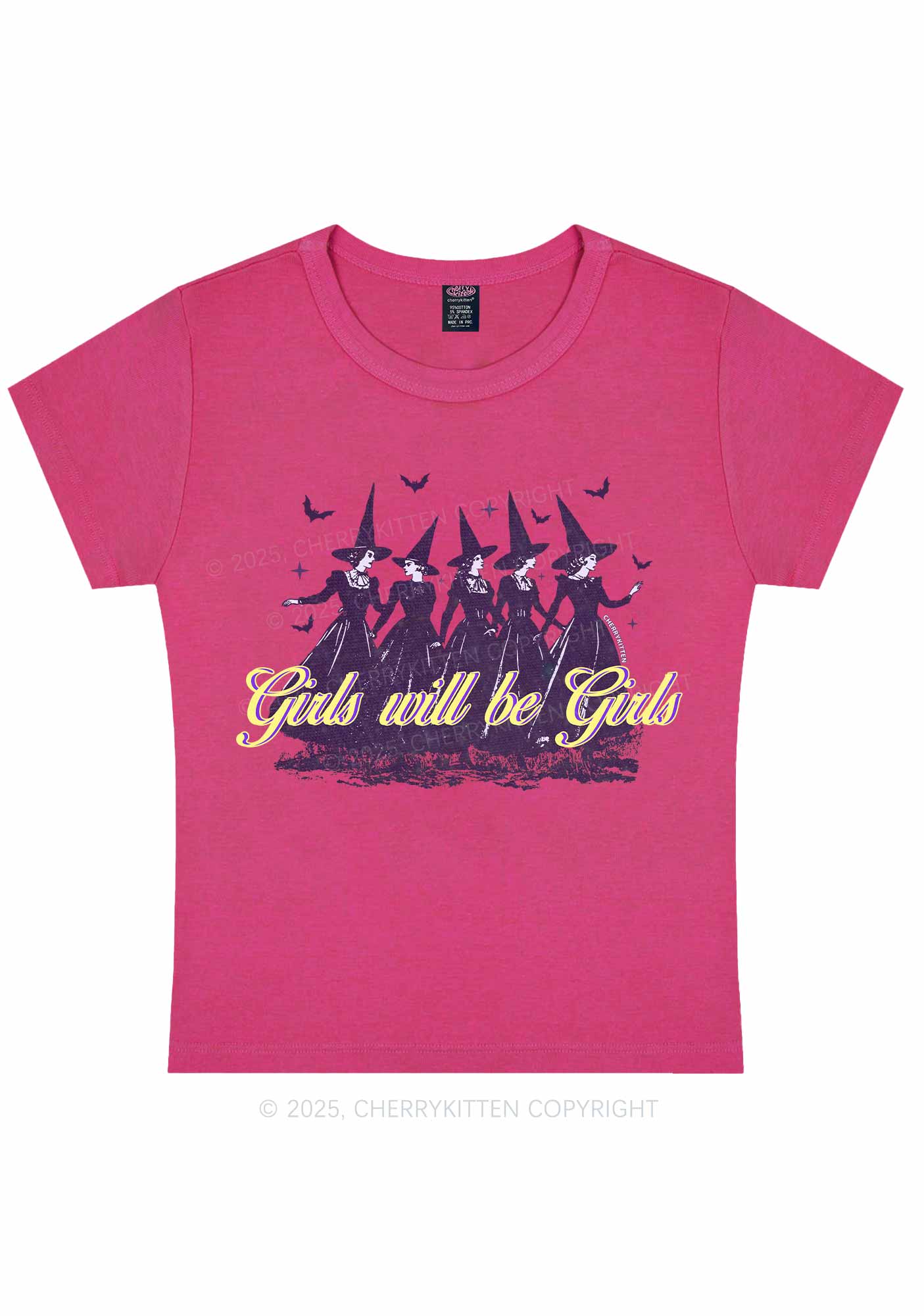 Halloween Witches Will Be Witches Y2K Baby Tee Cherrykitten