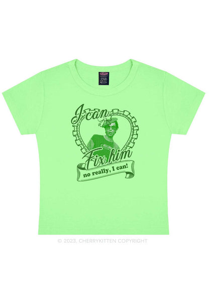 Custom Photo I Can Fix Him Y2K Baby Tee Cherrykitten