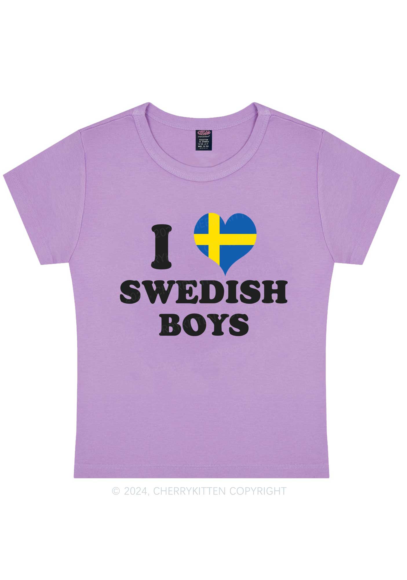 I Love Boys Custom Photo Y2K Baby Tee Cherrykitten