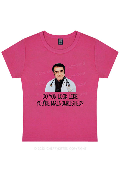 Curvy You're Malnourished Y2K Baby Tee Cherrykitten