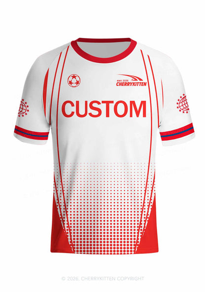 Custom Red Gradient Dots Y2K Football Jersey Shirts Cherrykitten