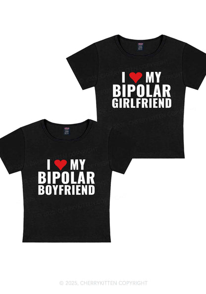 I Love My Bipolar GF BF Y2K Valentine's Day Baby Tee Cherrykitten