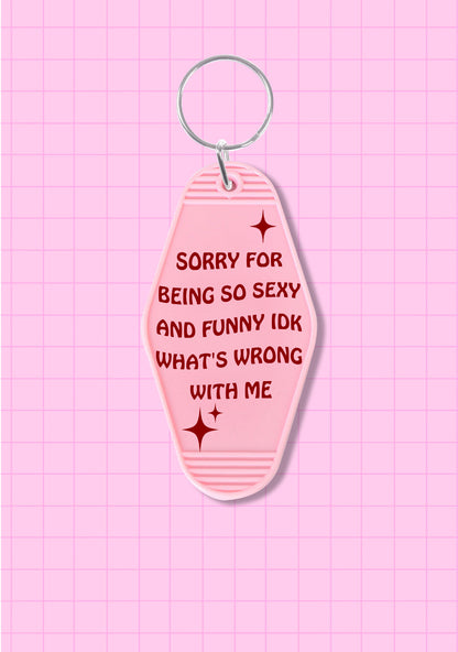 Sorry For Being So Funny 1Pc Y2K Hotel Keychain Cherrykitten