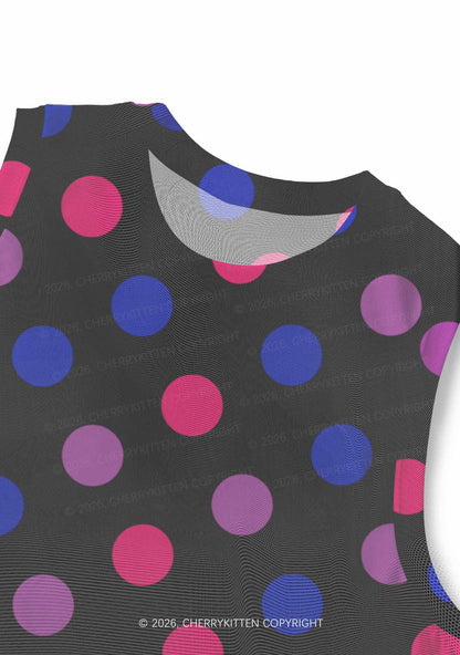 Bisexual Dots On Black Pride Y2K Mesh Muscle Tank Cherrykitten