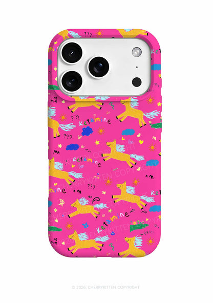 Orange Pony On Hot Pink Y2K Phone Case Cherrykitten