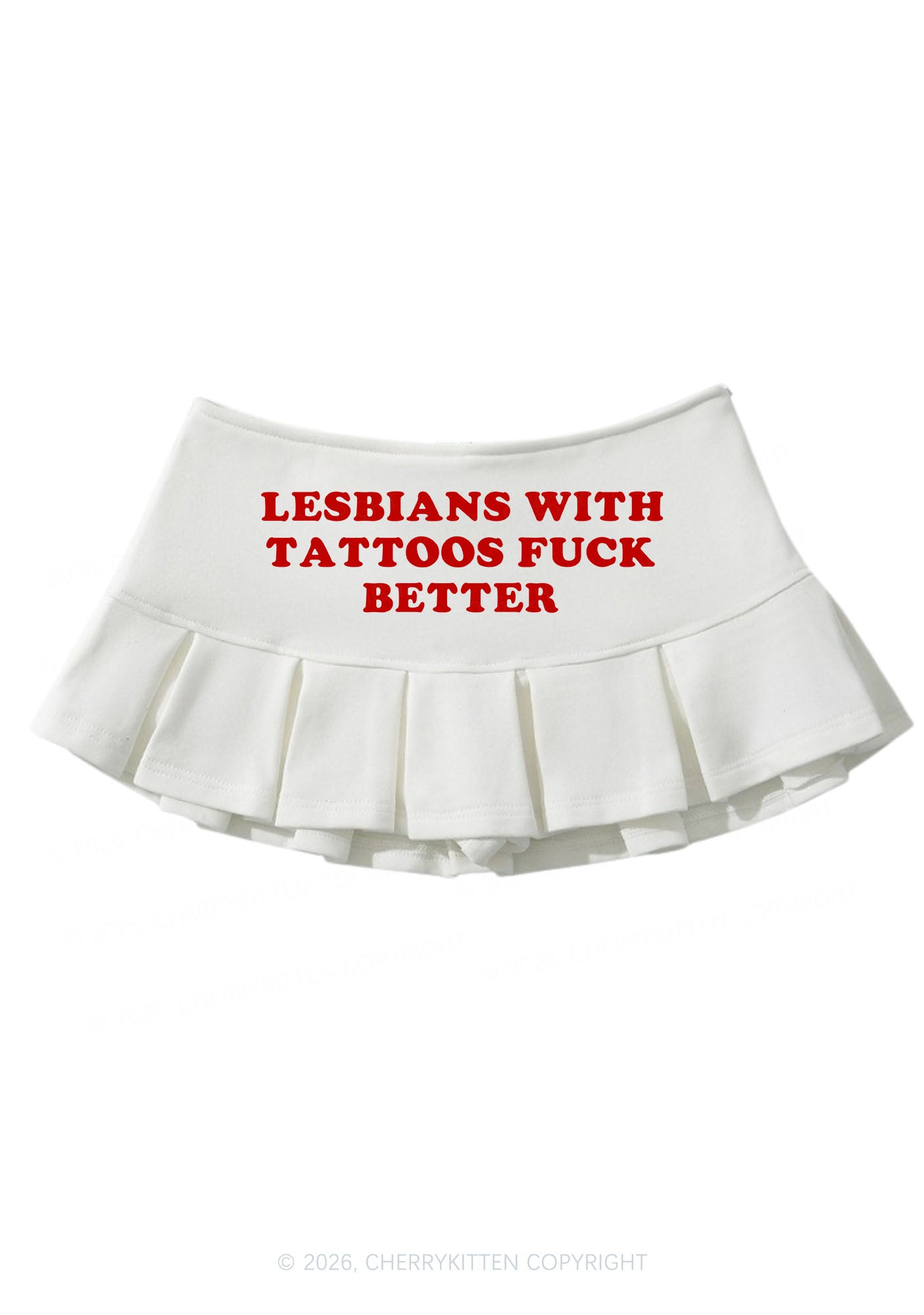 Lesbians With Tattoos Pride Y2K Mini Pleated Skirts Cherrykitten