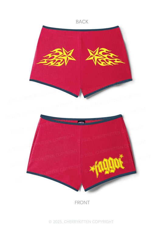 Faggot Star Pride Y2K Booty Shorts Cherrykitten