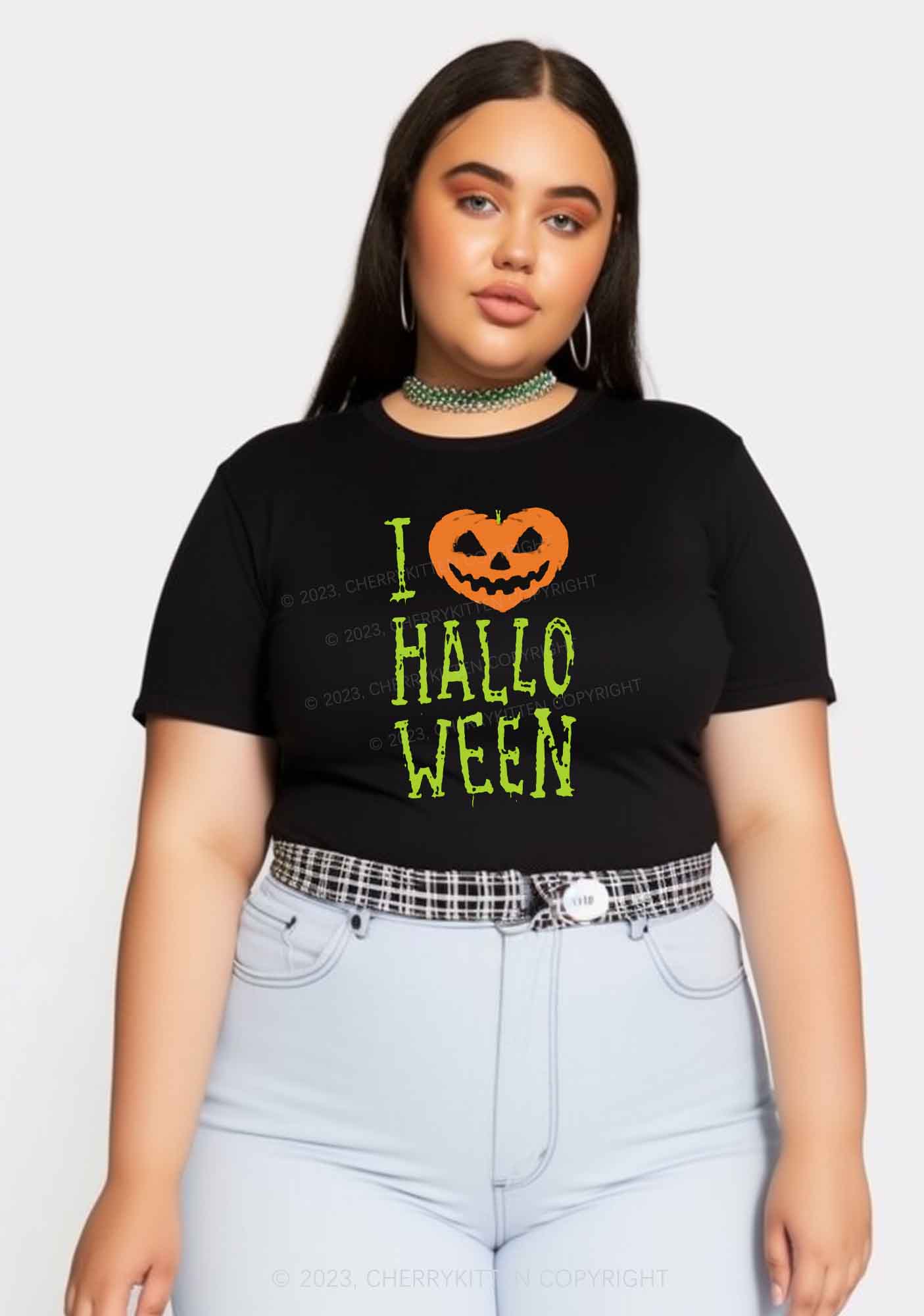 Pumpkin Hearts Halloween Baby Tee Cherrykitten