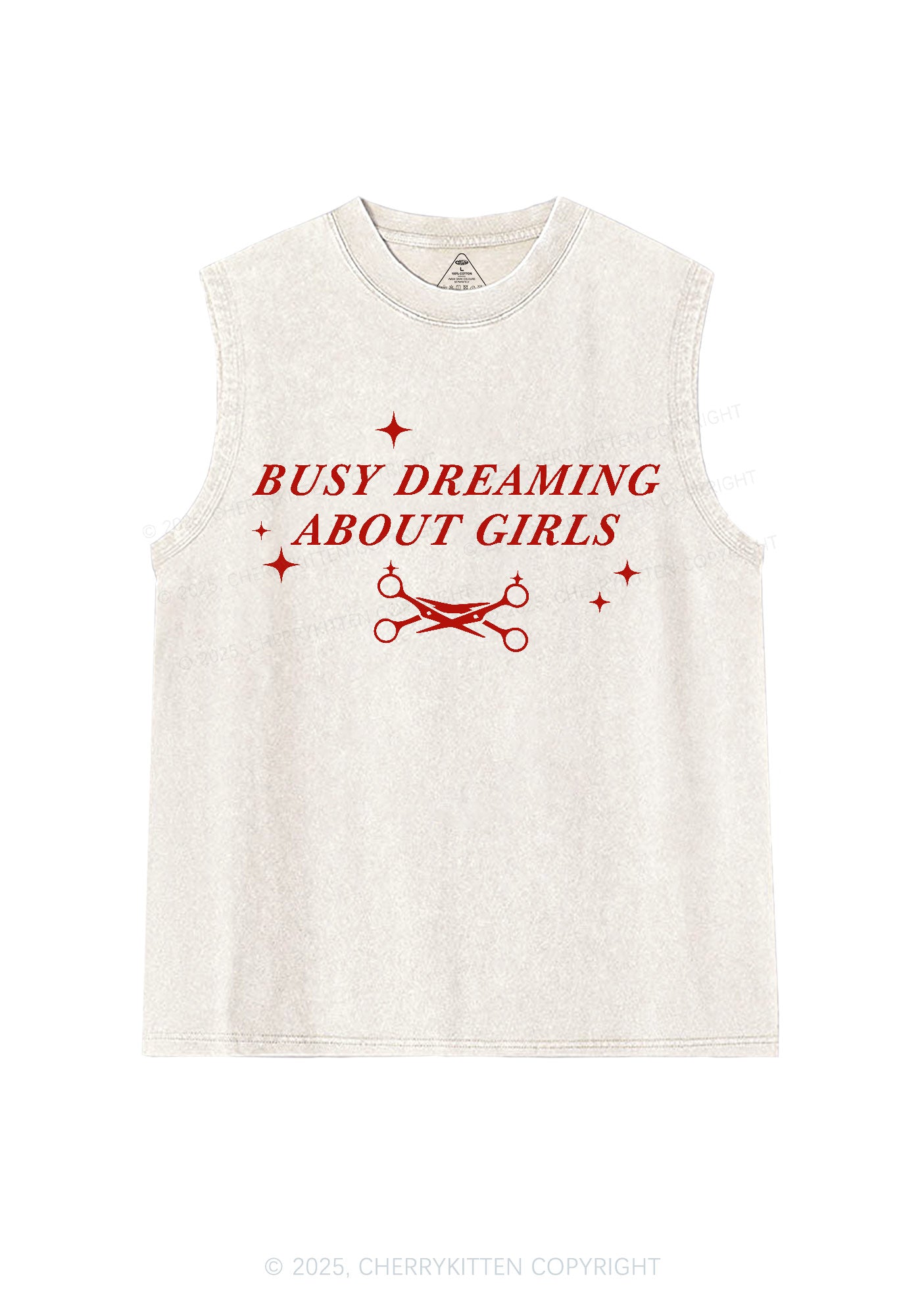 Busy Dreaming About Girls Pride Y2K Washed Muscle Tank Cherrykitten