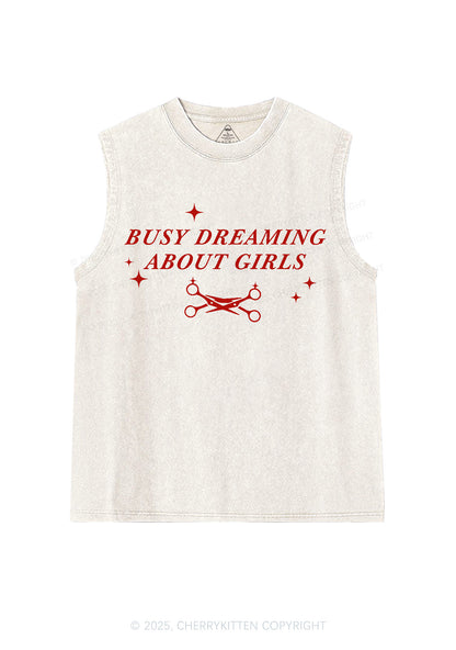 Busy Dreaming About Girls Pride Y2K Washed Muscle Tank Cherrykitten