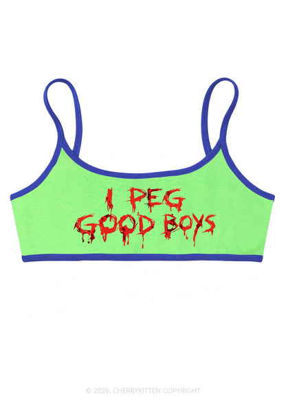 Halloween Blood Drip I Peg Good Boys Y2K Super Crop Cami Cherrykitten