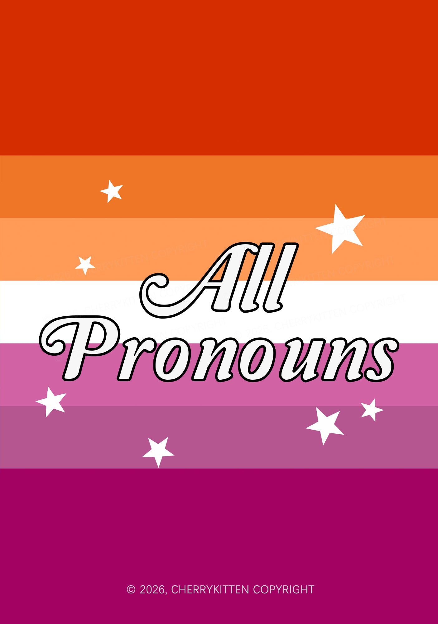 All Pronouns Lesbian Pride 1Pc Y2K Pin Badge Cherrykitten