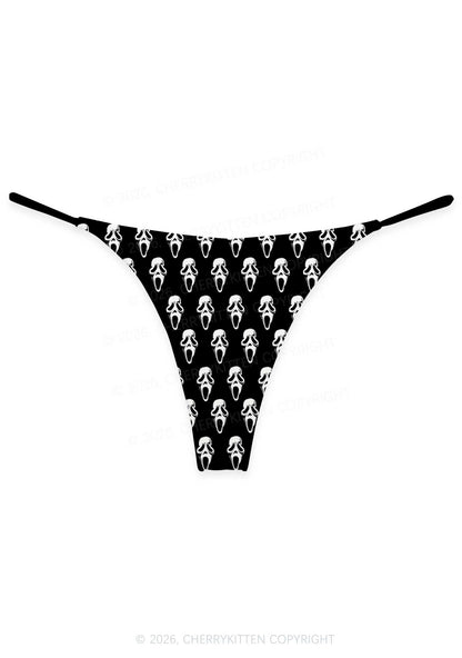 Halloween Spooky Ghost Y2K Print Bikini String Thong Cherrykitten