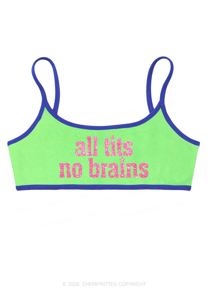 Glitter All Txts No Brains Star Y2K Super Crop Cami Cherrykitten