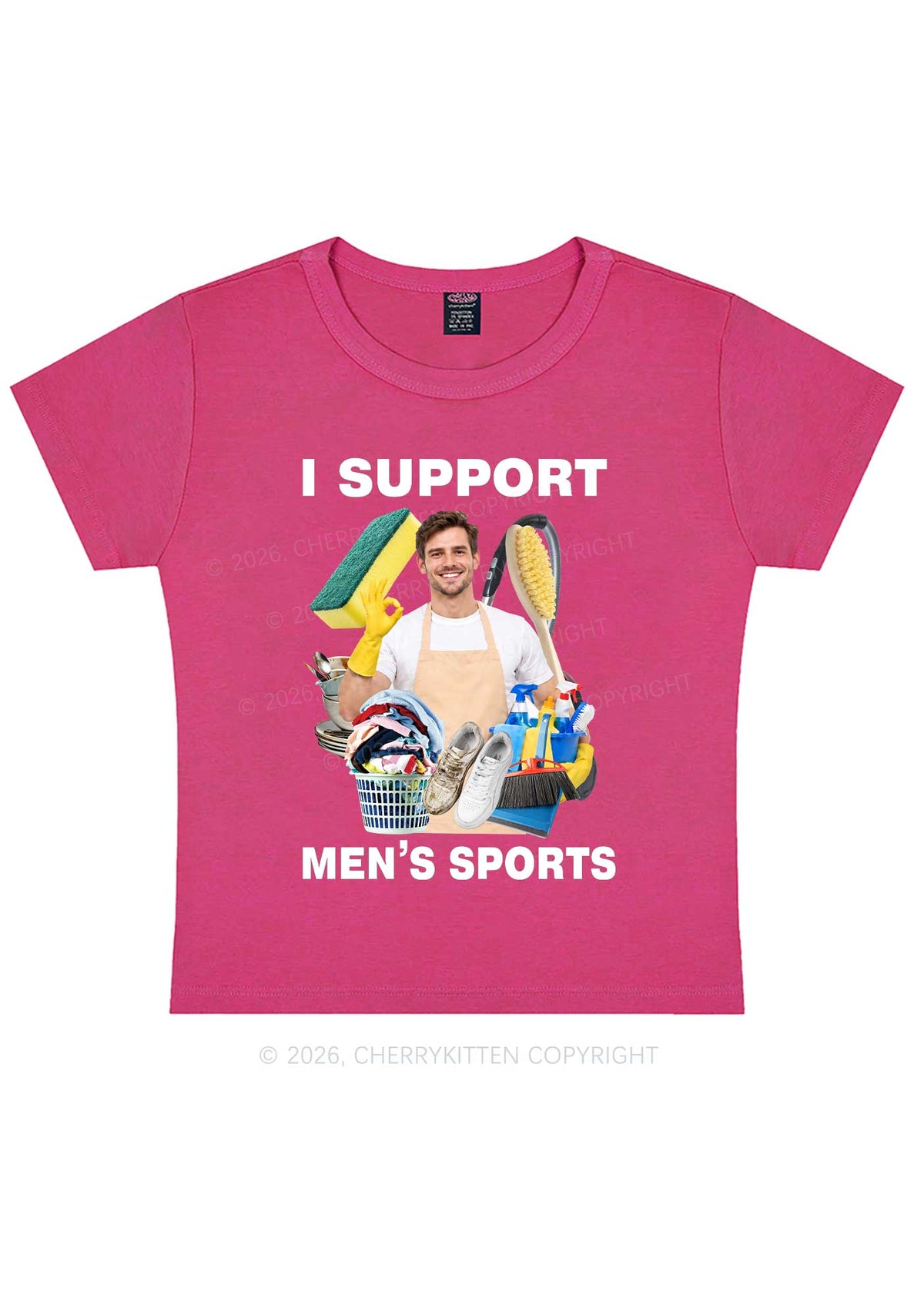 I Support Mens Sports Y2K Baby Tee Cherrykitten