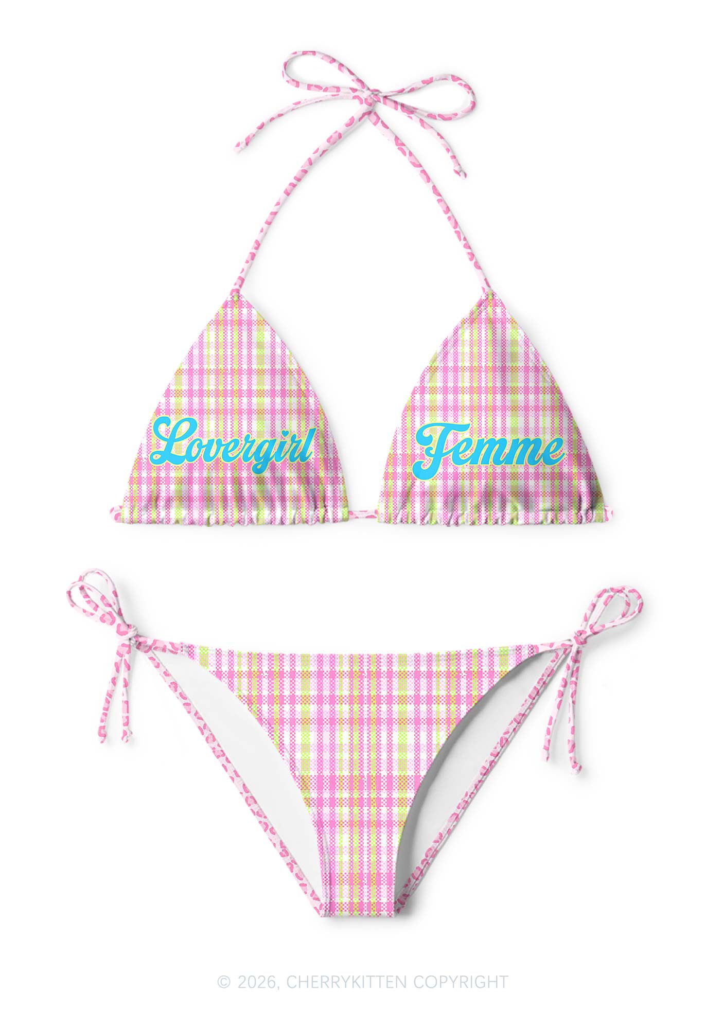 Lovergirl Femme Pride Y2K Print Bikini Set Cherrykitten