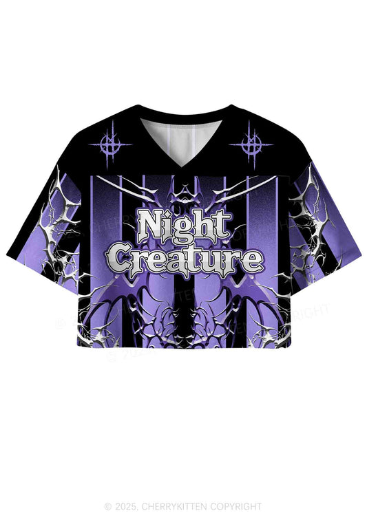 Custom Halloween Night Creature Y2K Crop Sport Jersey Shirts Cherrykitten