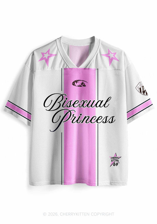 White Bisexual Princess Pride Y2K Sport Jersey Shirts Cherrykitten