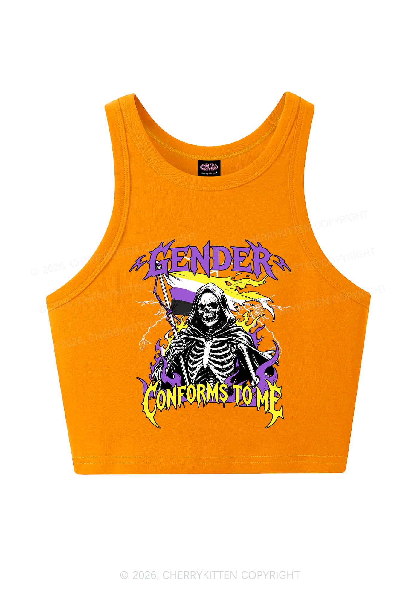 Gender Conforms To Me Pride Y2K Crop Tank Top Cherrykitten