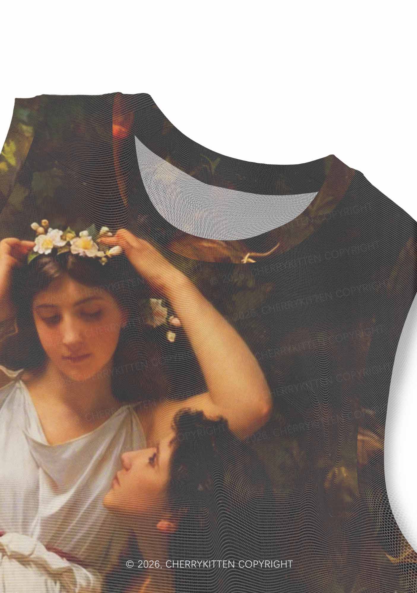 Forest Lovers Pride Y2K Mesh Muscle Tank Cherrykitten