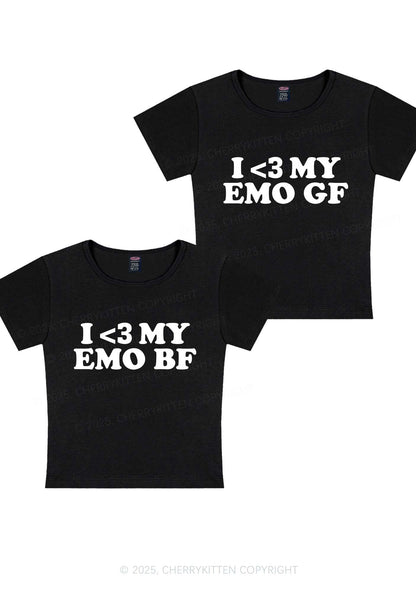 I Love My Emo BF GF Y2K Valentine's Day Baby Tee Cherrykitten