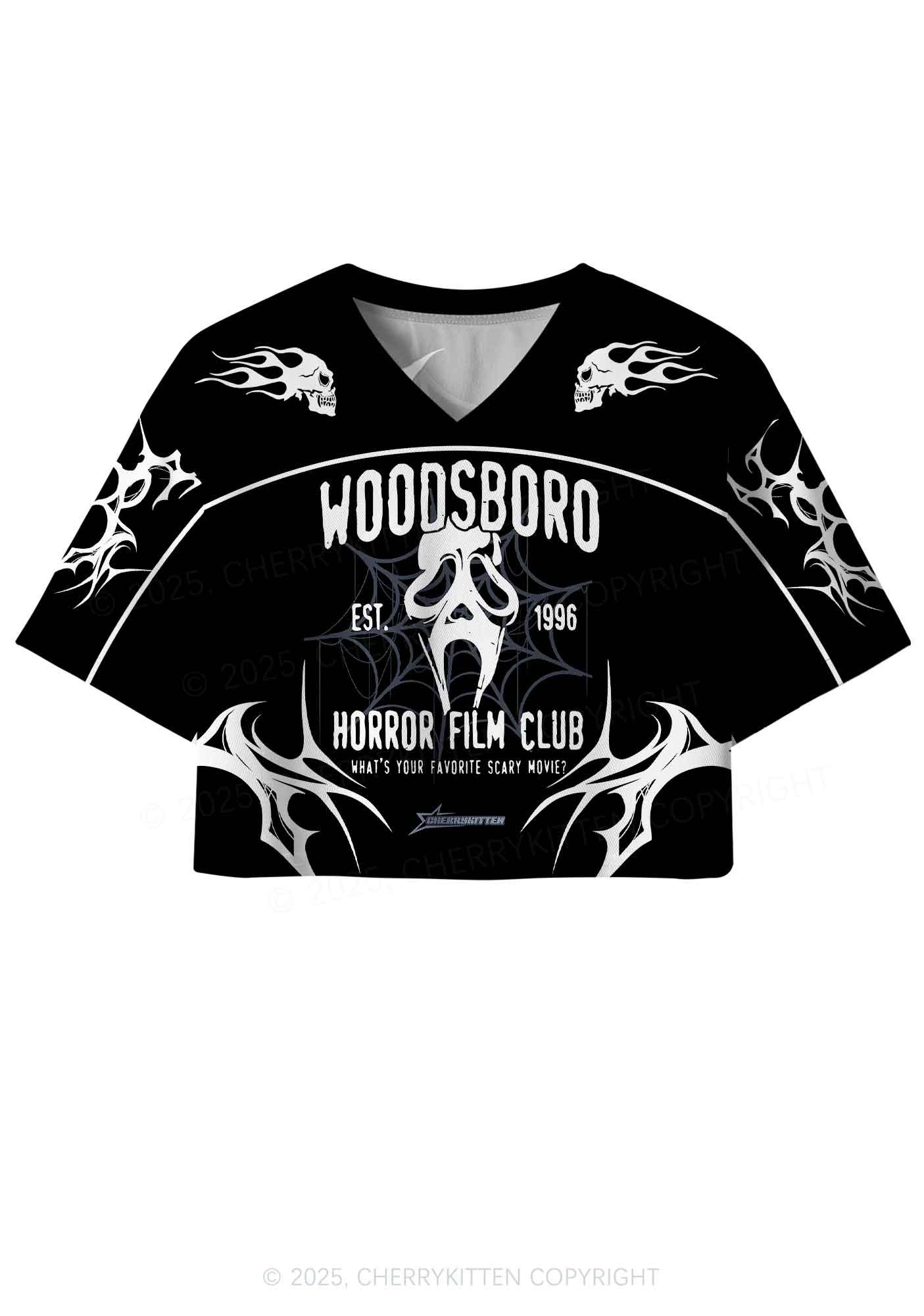Custom Halloween Horror Film Club Y2K Crop Sport Jersey Shirts Cherrykitten