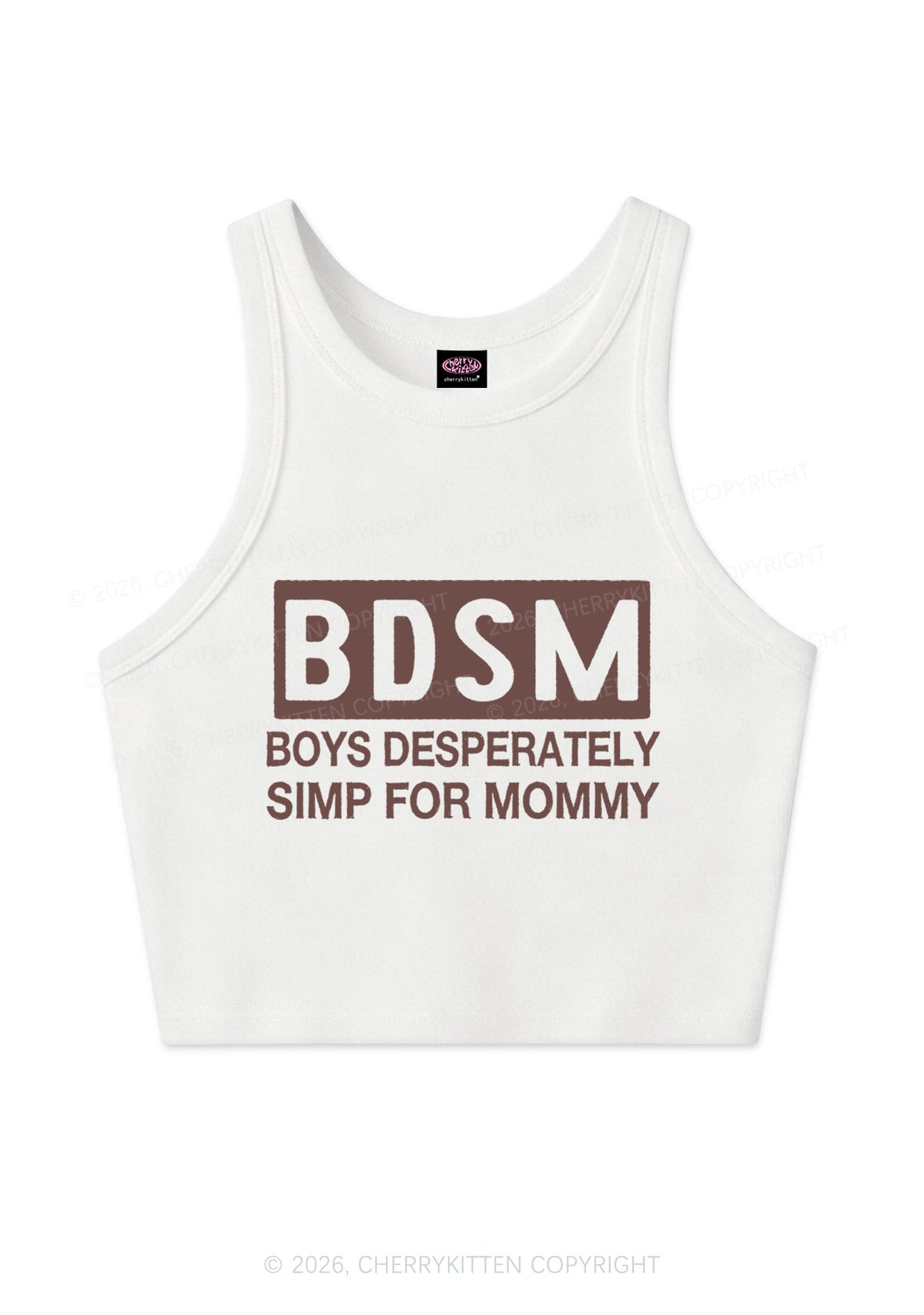 Boys Desperately Simp For Mommy Y2K Crop Tank Top Cherrykitten