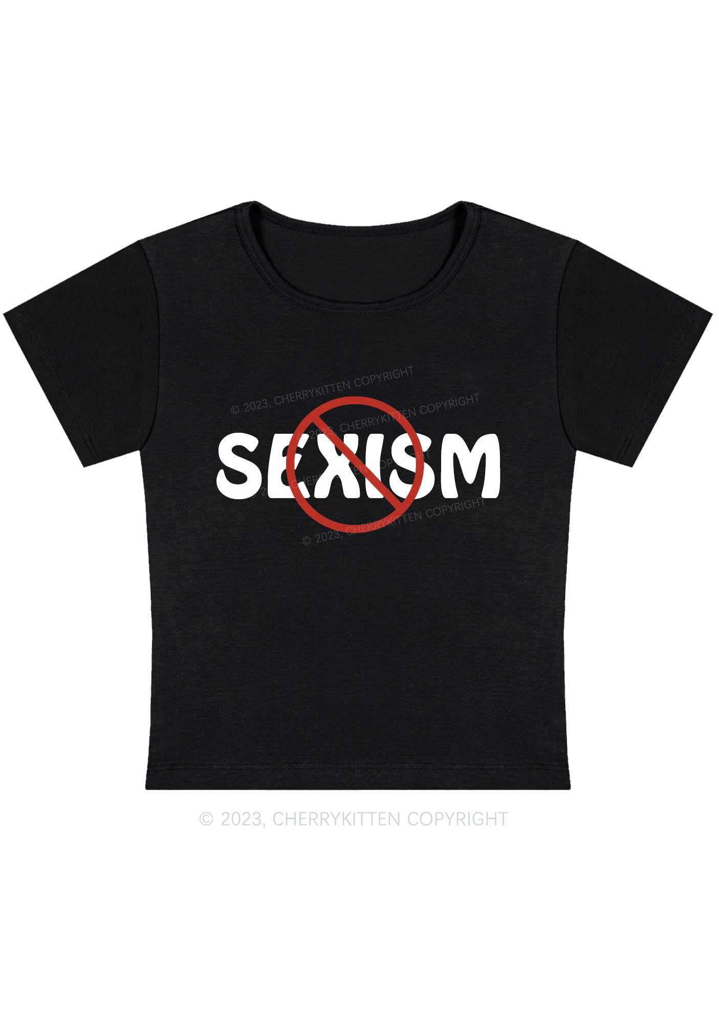 Stop Sexism Y2K Baby Tee Cherrykitten