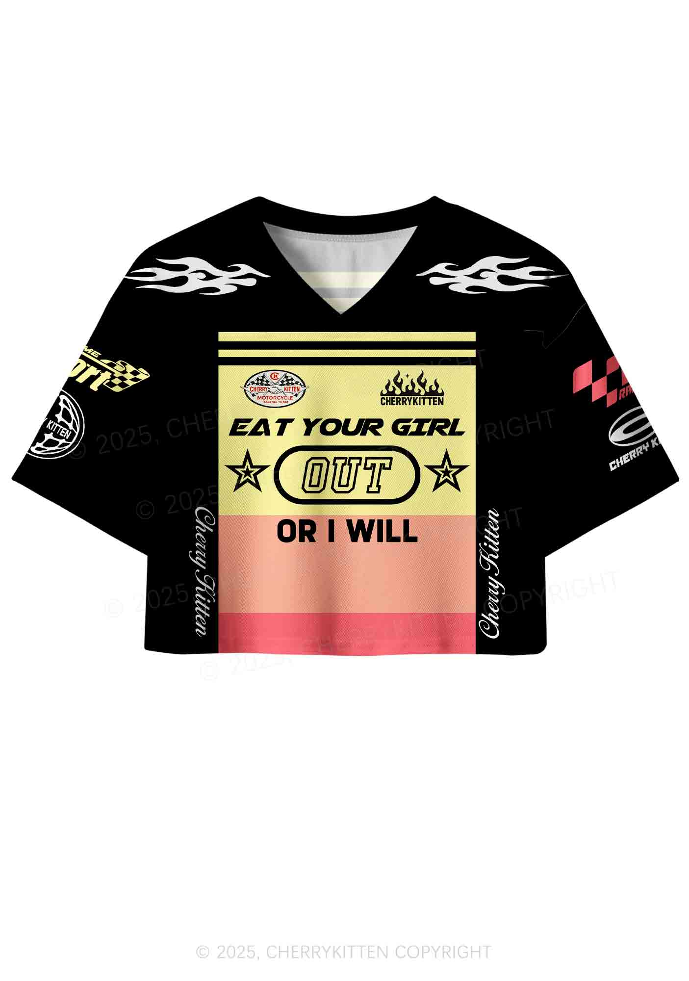 Custom Eat Your Girl Out Pride Y2K Crop Sport Jersey Shirts Cherrykitten