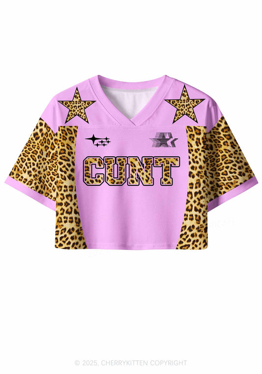 Custom Pink Cxxt Leopard Y2K Crop Sport Jersey Shirts Cherrykitten