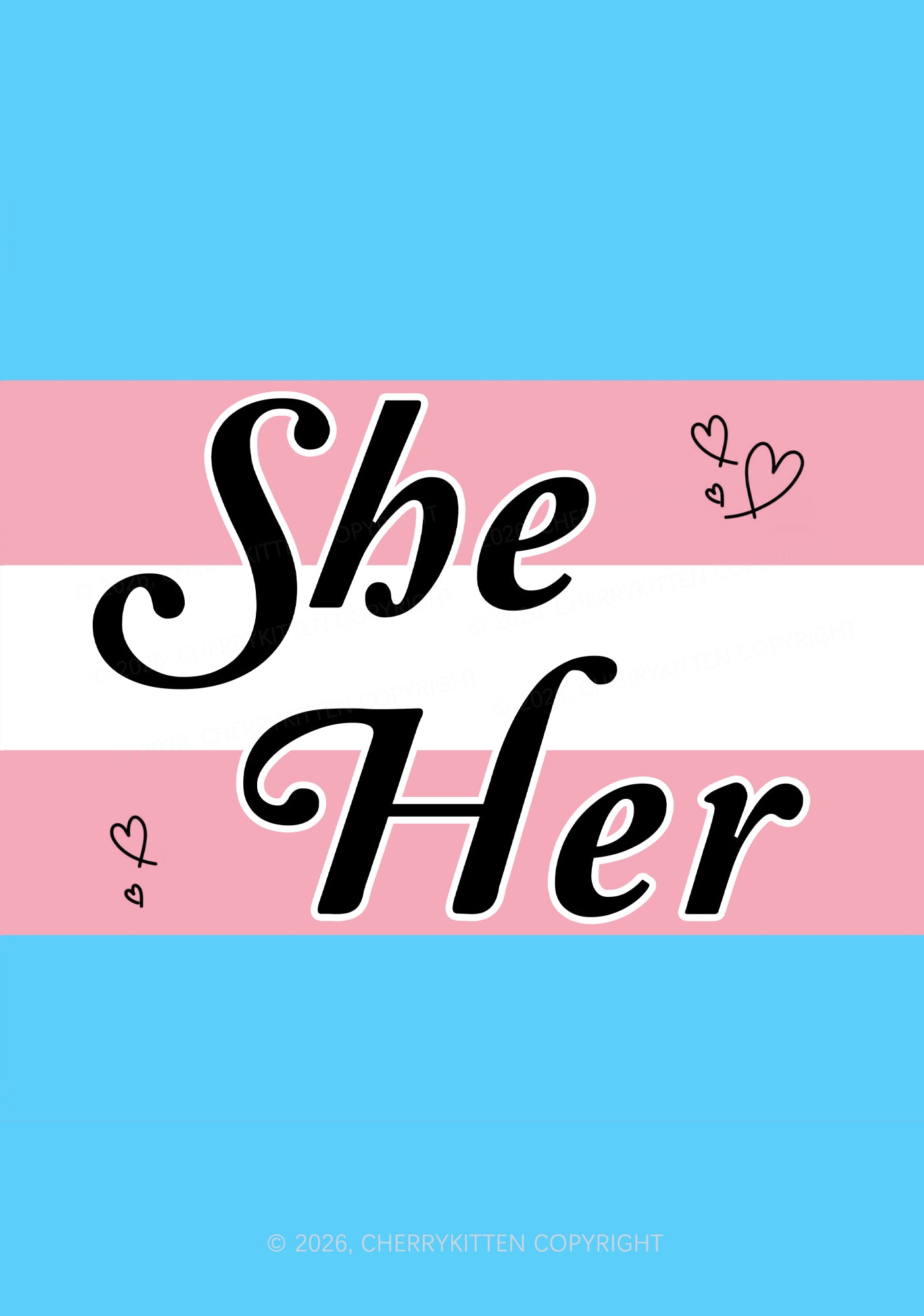 She Her Pride 1Pc Y2K Pin Badge Cherrykitten
