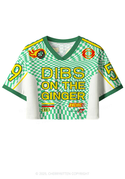 Custom Dibs On The Ginger St Patricks Y2K Crop Sport Jersey Shirts Cherrykitten