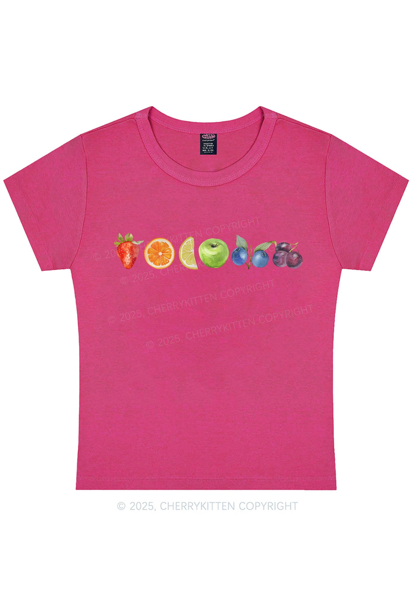 Curvy Six Fruity Pride Y2K Baby Tee Cherrykitten