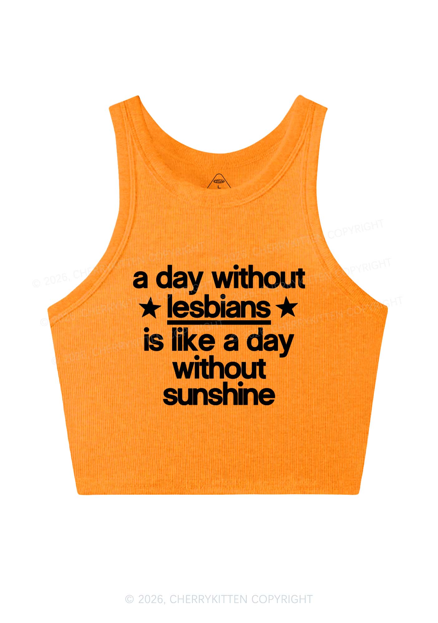 Lesbians Is Like Sunshine Pride Y2K Crop Tank Top Cherrykitten