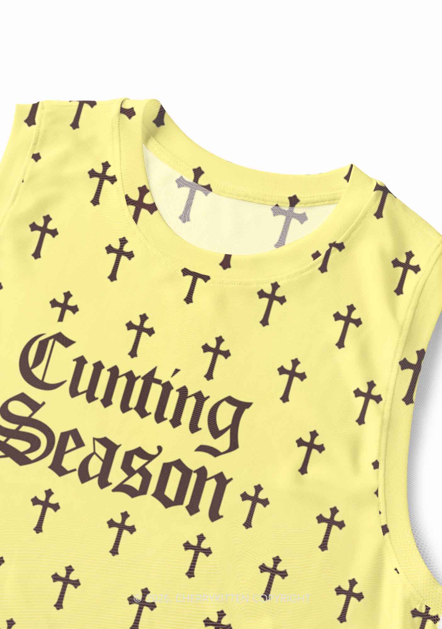 Cunting Season Cross Y2K Mesh Muscle Tank Cherrykitten