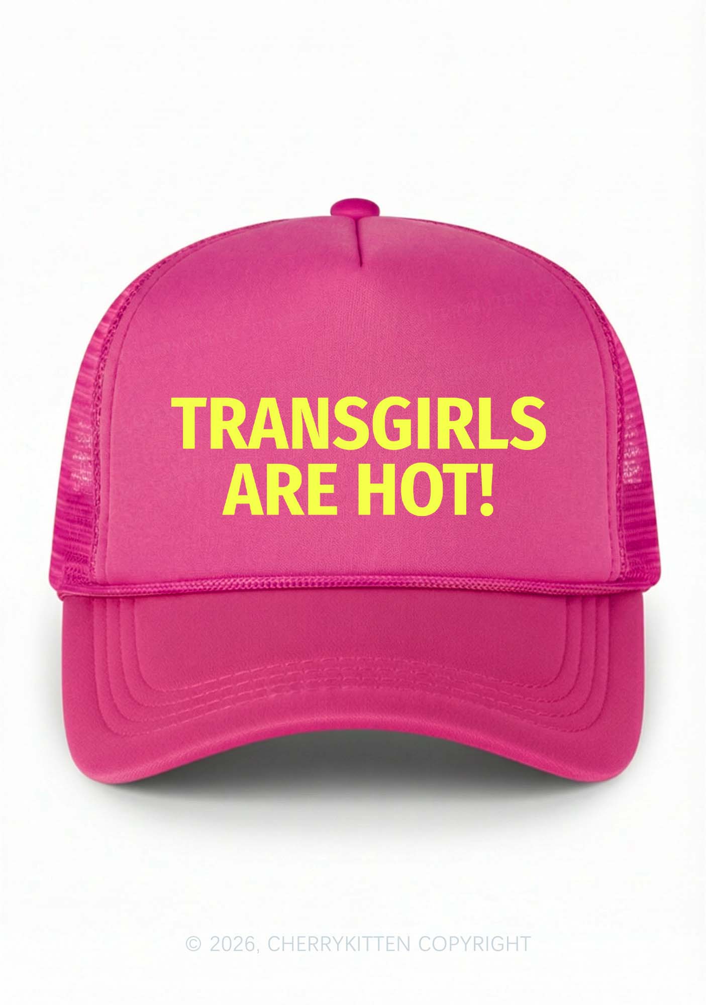 Transgirls Are Hot Pride Y2K Trucker Hat Cherrykitten