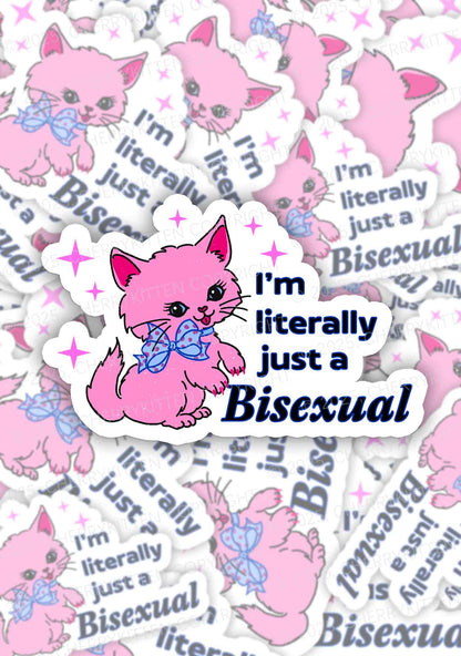 Literally Just A Bisexual Pride 1Pc Y2K Sticker Cherrykitten