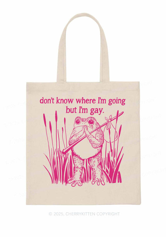 But I Am Gay Frog Pride Y2K Canvas Tote Bag Cherrykitten